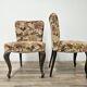 Pair of bedroom armchairs in walnut and fabric, 1960