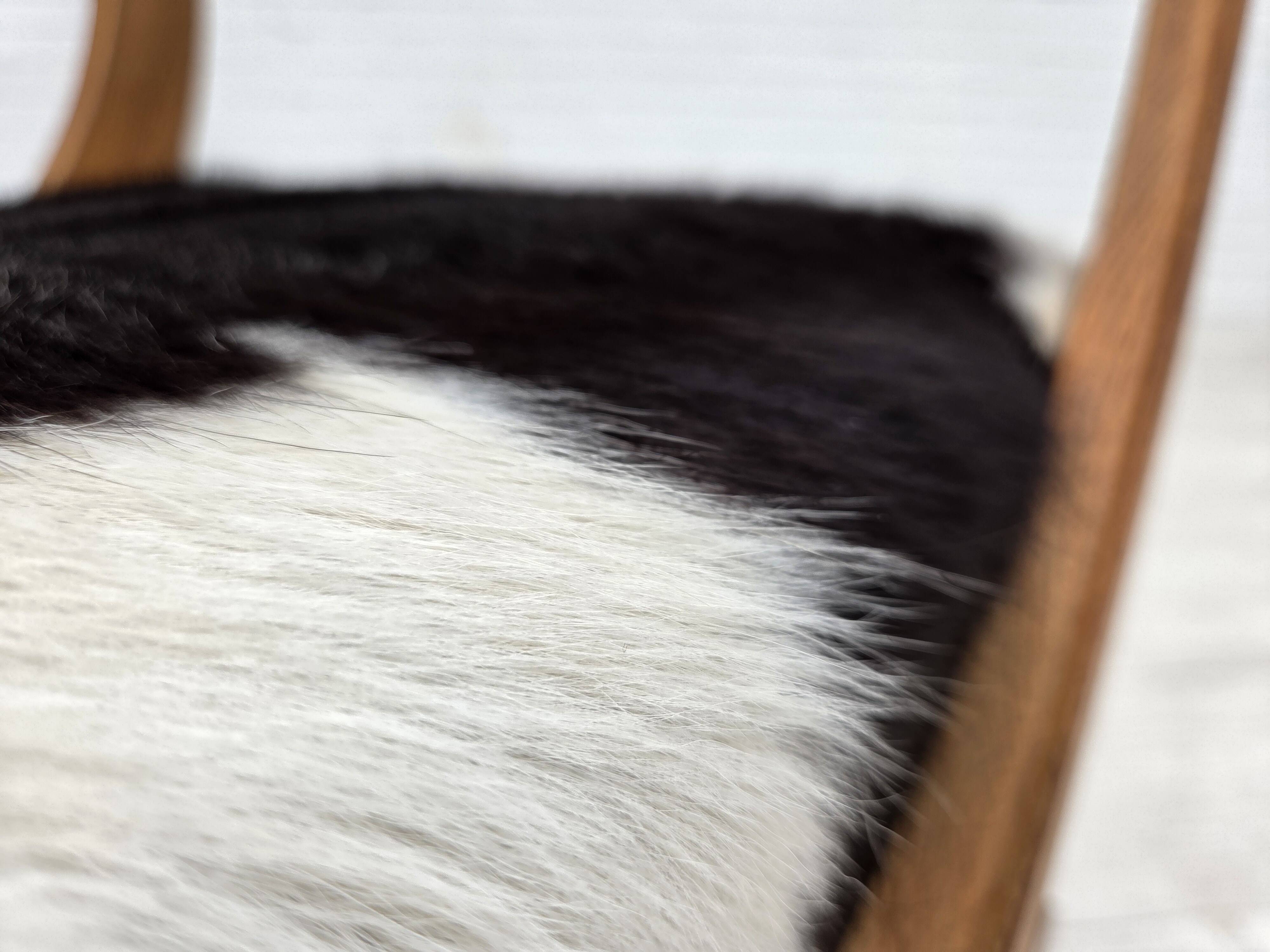 1960s, Danish armchair, completely reupholstered, furniture cowhide, oak.