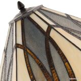 5913 table lamp with brown glass shade Tiffany type