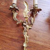 Pair of Louis XVI-style gilded bronze appliques