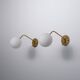 Pair of 1950s Italian Brass Sconces with Opaline Glass Globes