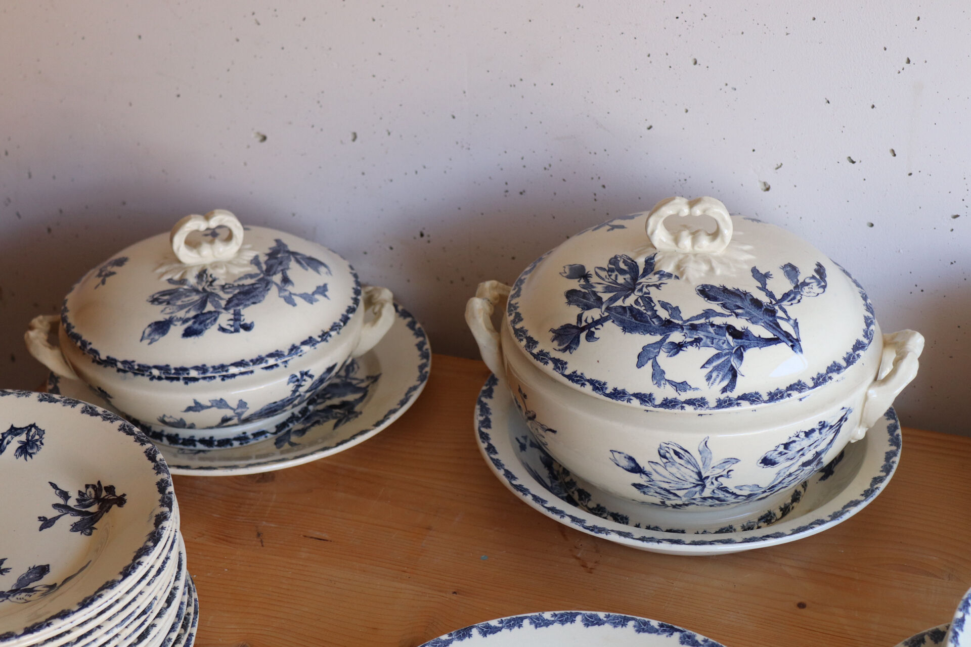 antique Gien service model Cactus in earthenware