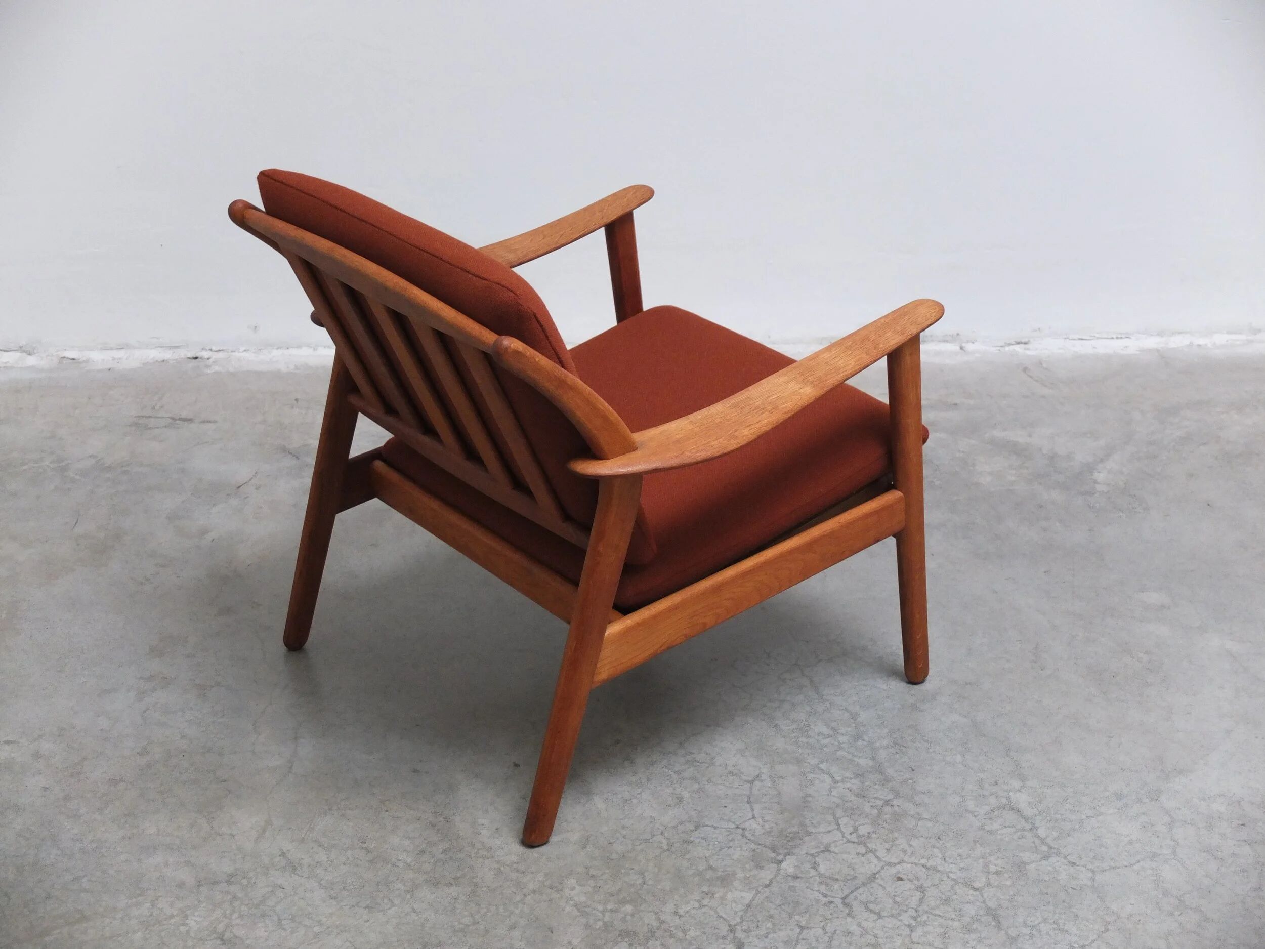 Danish pair of easy chairs in oak by Niels Koefoed, 1960s