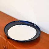 Miroir oval en plexi bleu marine, 1970