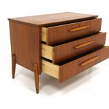 Scandinavian teak chest of drawers, Bröderna Gustavssons, Markaryd, Sweden, 1950