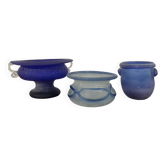 Trio de cache pot Murano « Scavo » des années 60-70