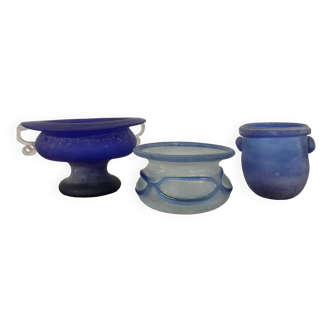 Trio of Murano “Scavo” plant pots from the 60s and 70s