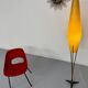 Antique brass and fiber amphora floor lamp from the 60s vintage design