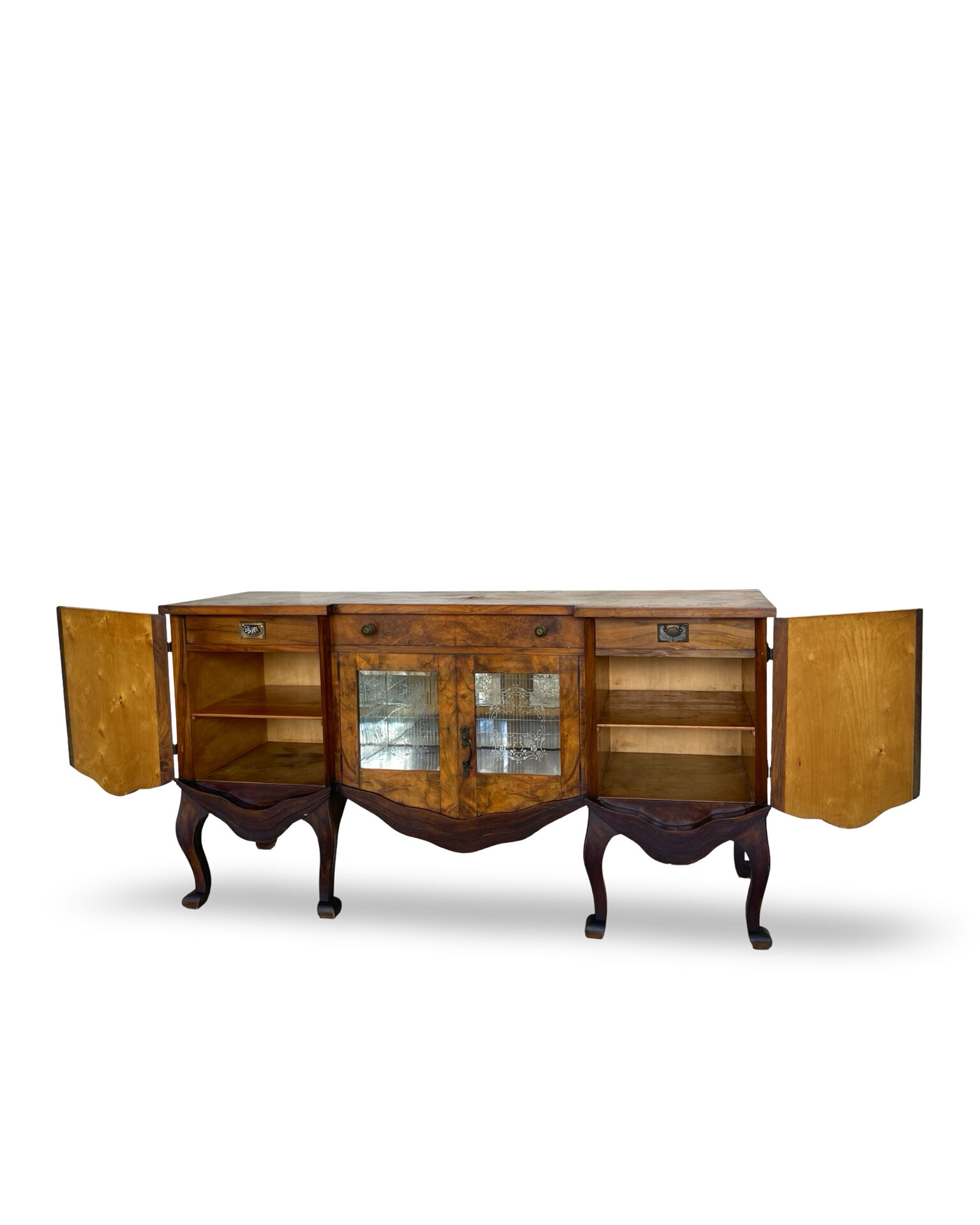 Buffet en noyer burr italien, années 1930.