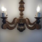Louis XVI style wooden chandelier, 1890s