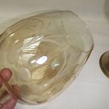 ancienne lampe  de table ou chevet lampe à pétrole électrifiée