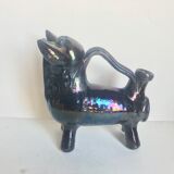 Pitcher forms Taurus terracotta glazed black vintage 60s black decoration