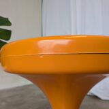 Orange Vintage Mushroom Stool “Jurček” by Meblo, 1960s – Space Age Retro