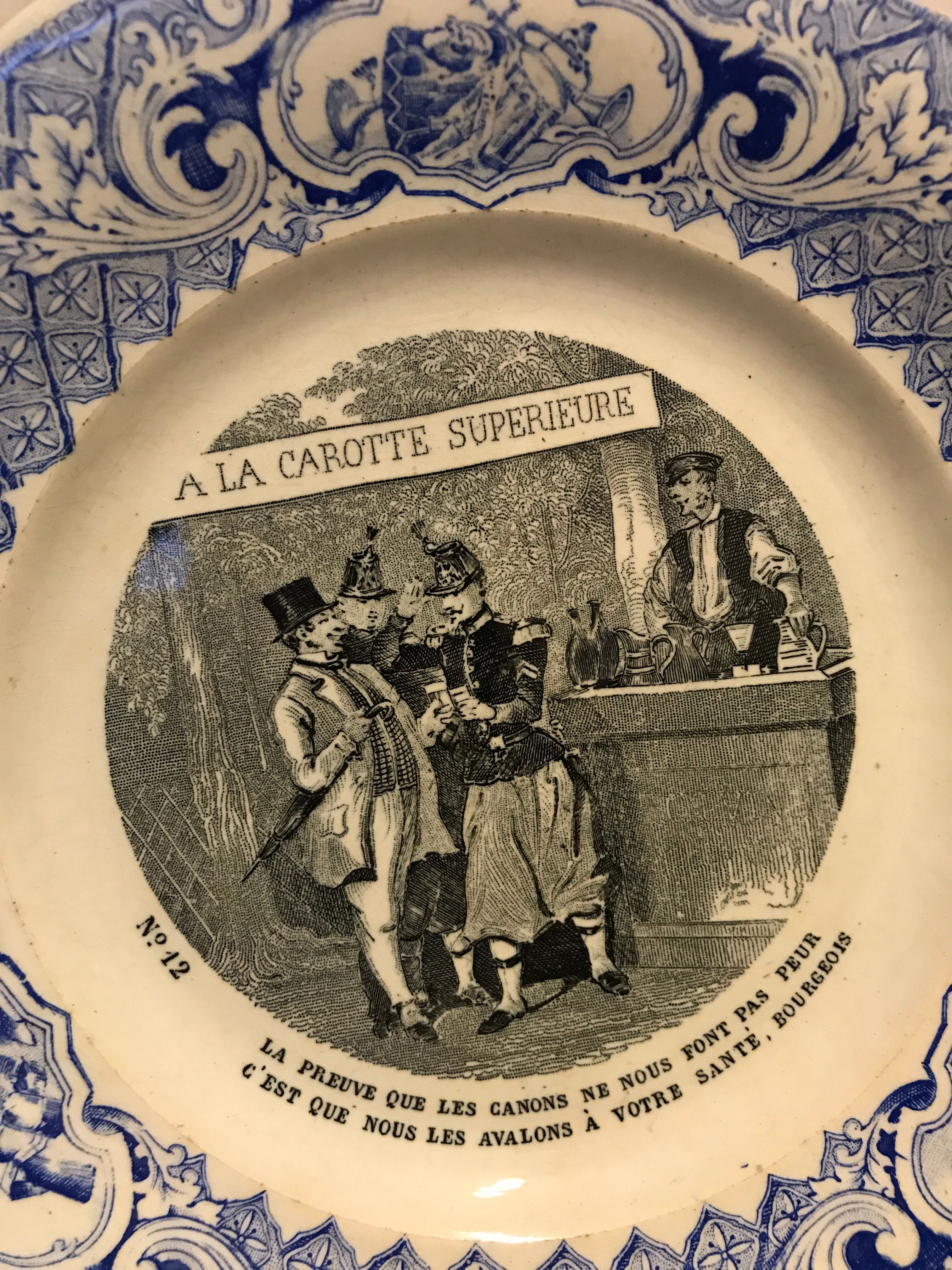 19th-century creil creil talking plate