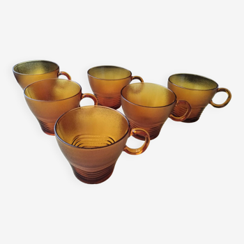 6 duralex tea or coffee cups ondine model