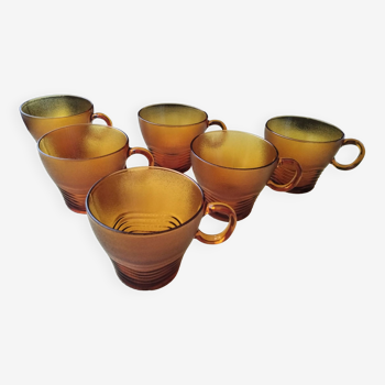 6 tasses à thé ou café duralex modèle ondine