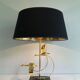 Brass Table Lamp with Wild Goose Flight, French Work, circa 1970