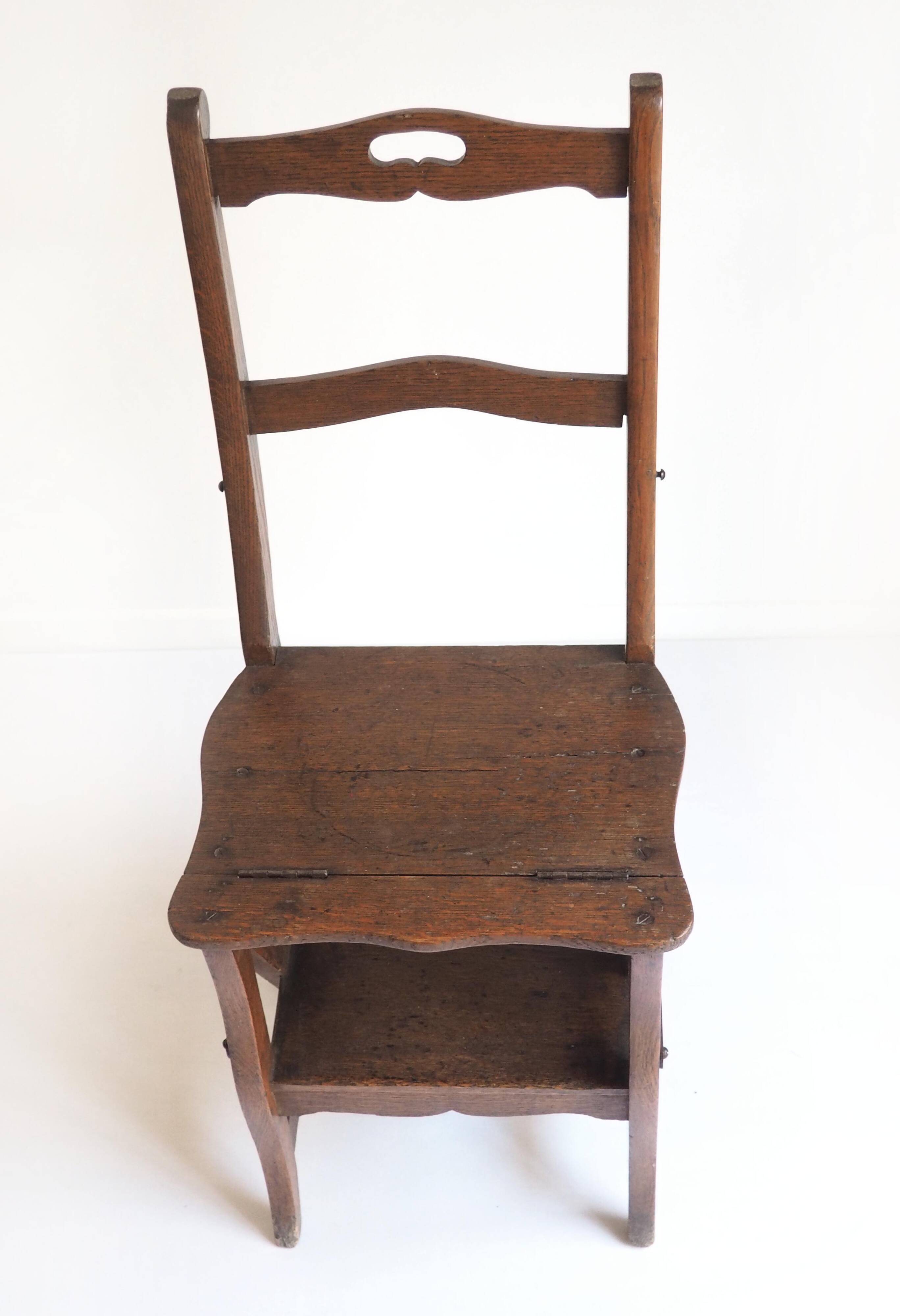Old wooden chair stepladder