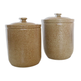 Set of 2 pretty stoneware pots, vintage