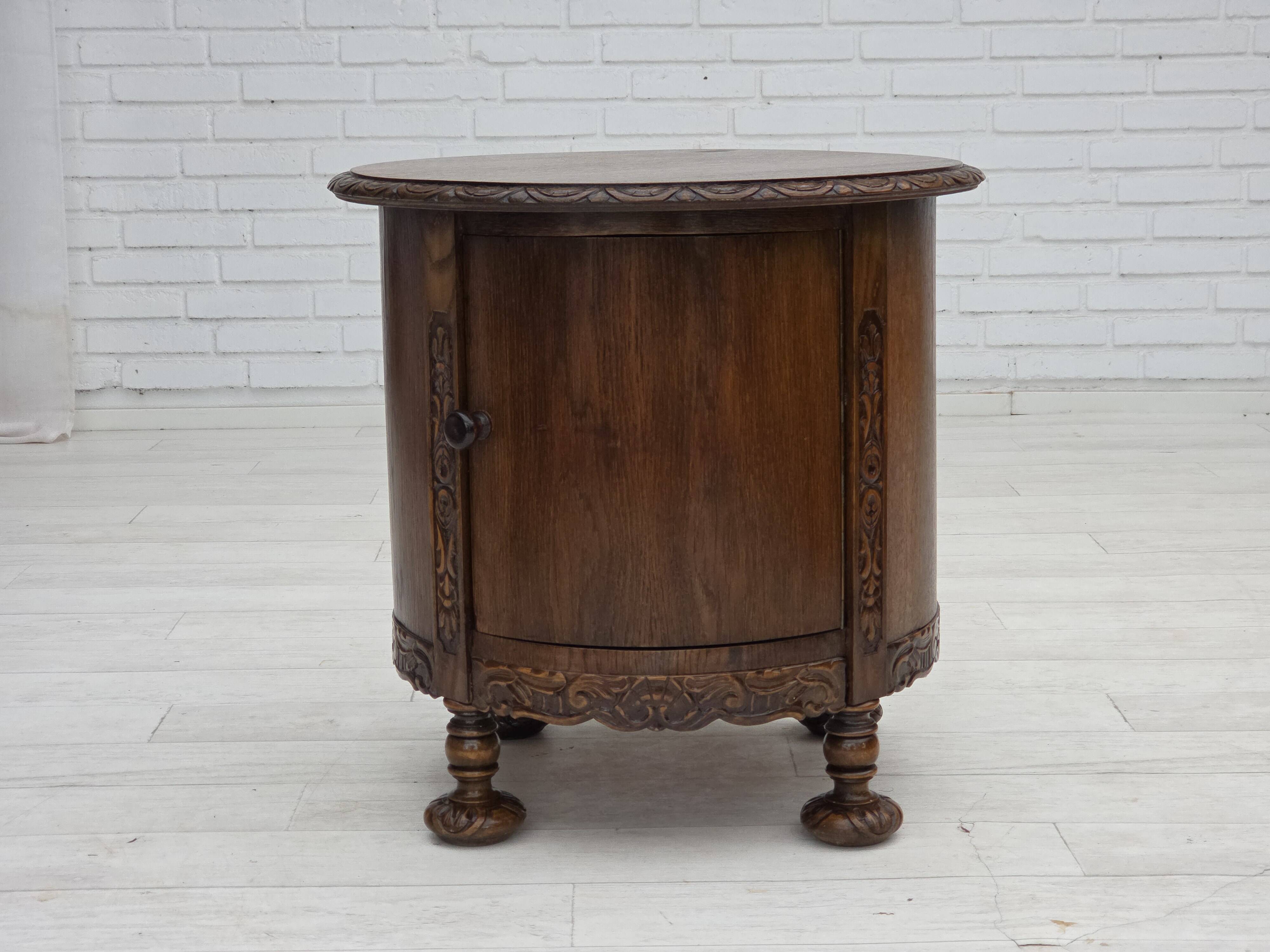 1930s, Scandinavian side cabinet, dark oak wood.