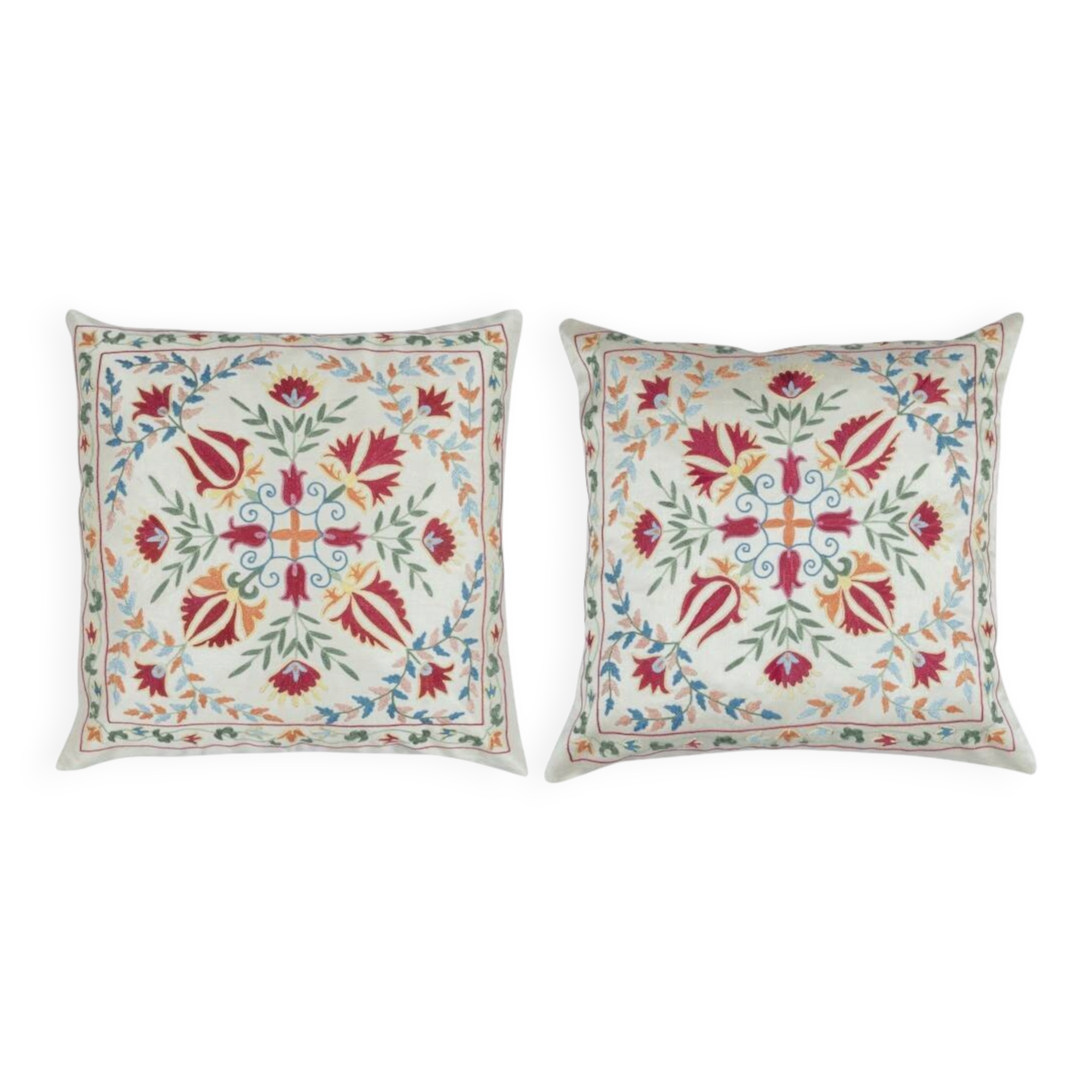 SET OF 2 - 100% Silk Accent Pillow Covers. A pair of Cushion Covers. Handmade Throw Pillows