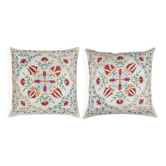 SET OF 2 - 100% Silk Accent Pillow Covers. A pair of Cushion Covers. Handmade Throw Pillows