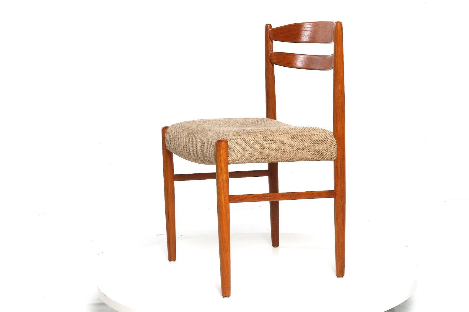 Lot of 6 padded teak dining chairs