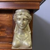 Consulate period chest of drawers in mahogany and mahogany veneer