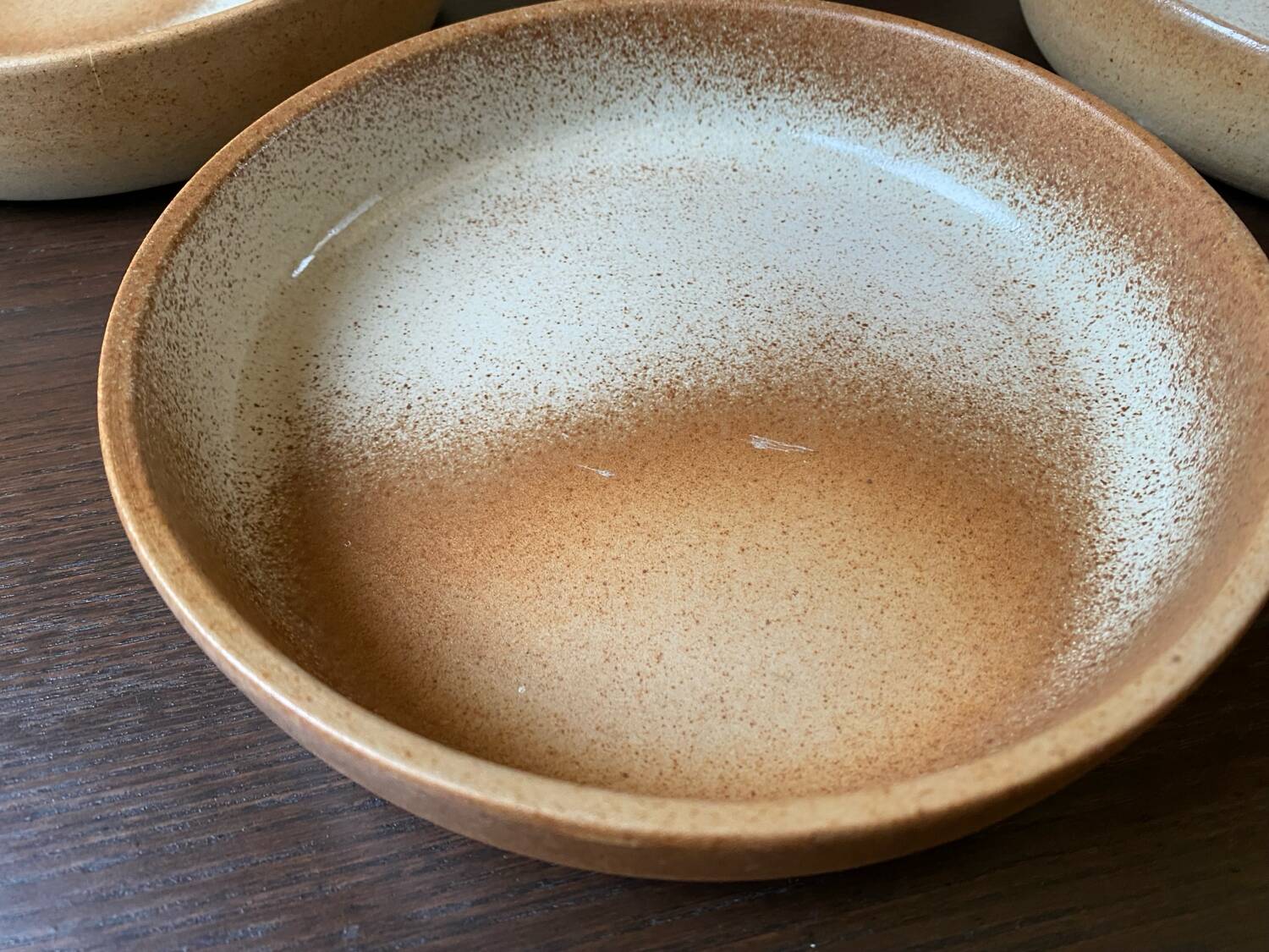 Serving dessert plates Grès France vintage 80s