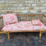 1950s rattan chaise longue sofa