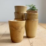 6 vintage stoneware cups – Mismatched