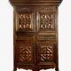 Eighteenth-century four-panel cabinet in solid walnut.