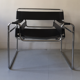 Wassily armchair by Marcel Breuer in black leather, Bauhaus 1970