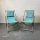 Lot de 2 chaises longues bleues