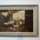 Oil on canvas - Sarot - Sheepfold