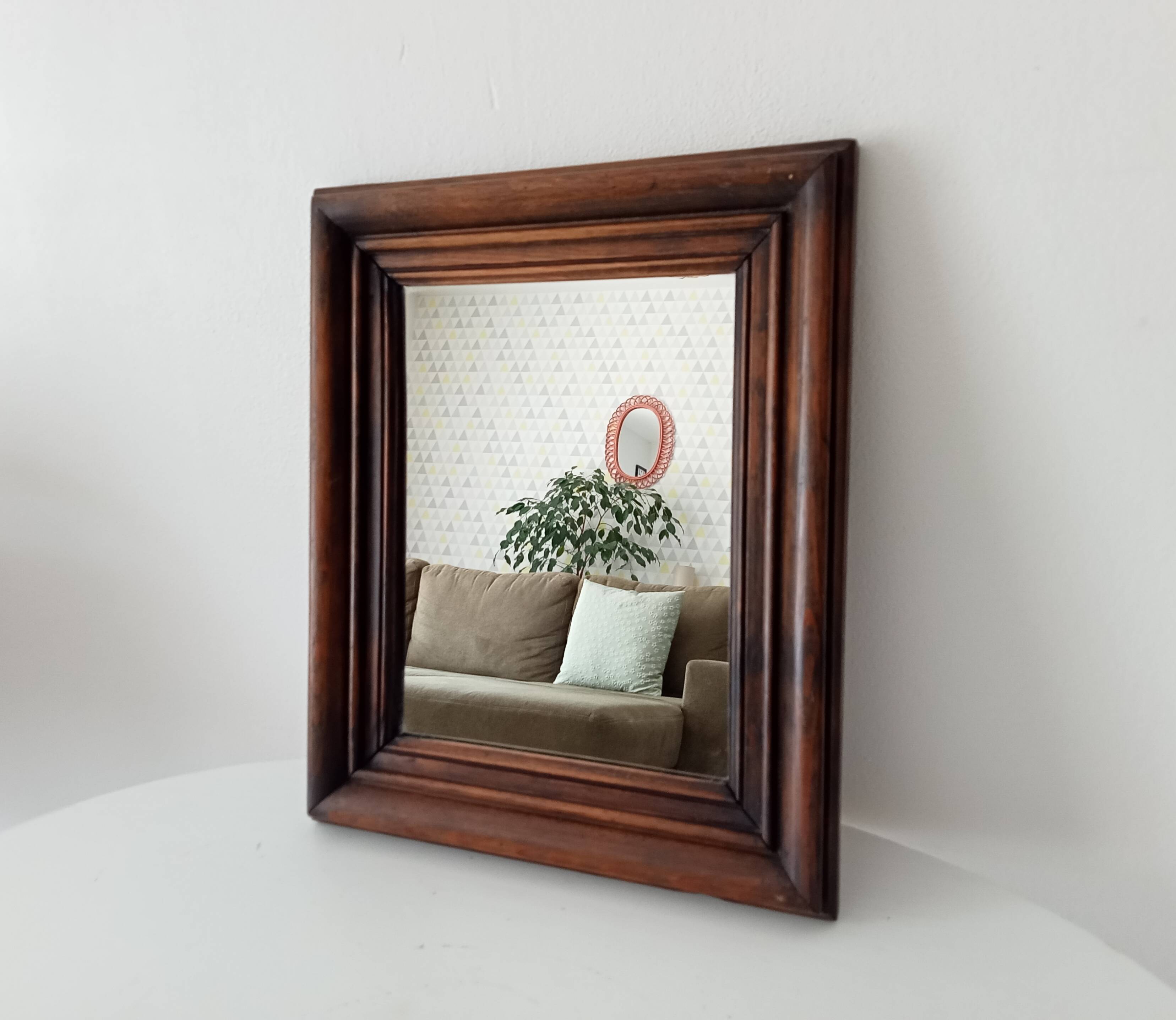 Antique wooden mirror