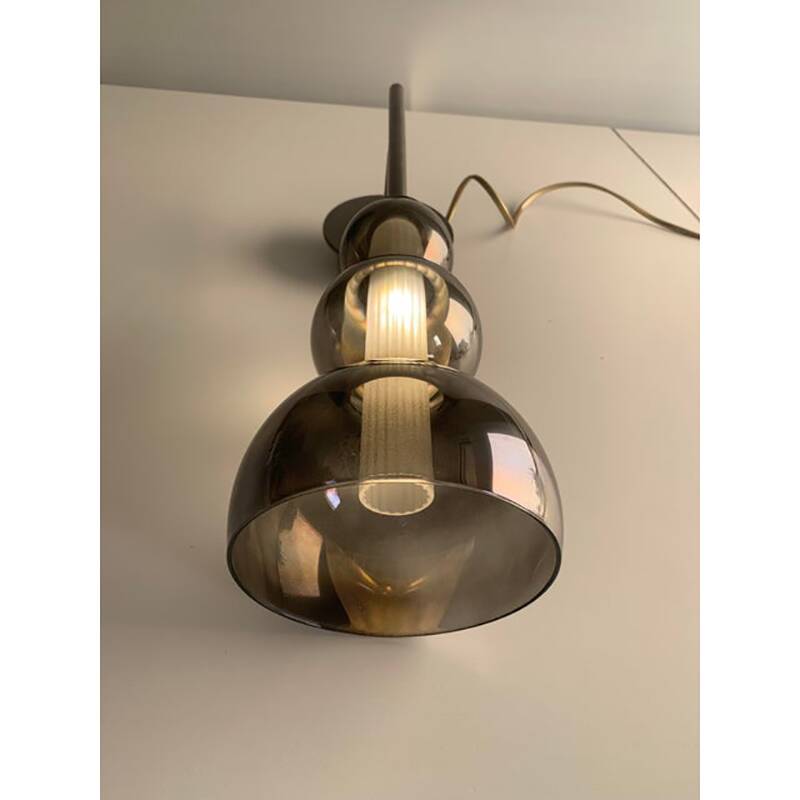 Set of Two Contemporary Smoked in Black Nickel Wall Sconces