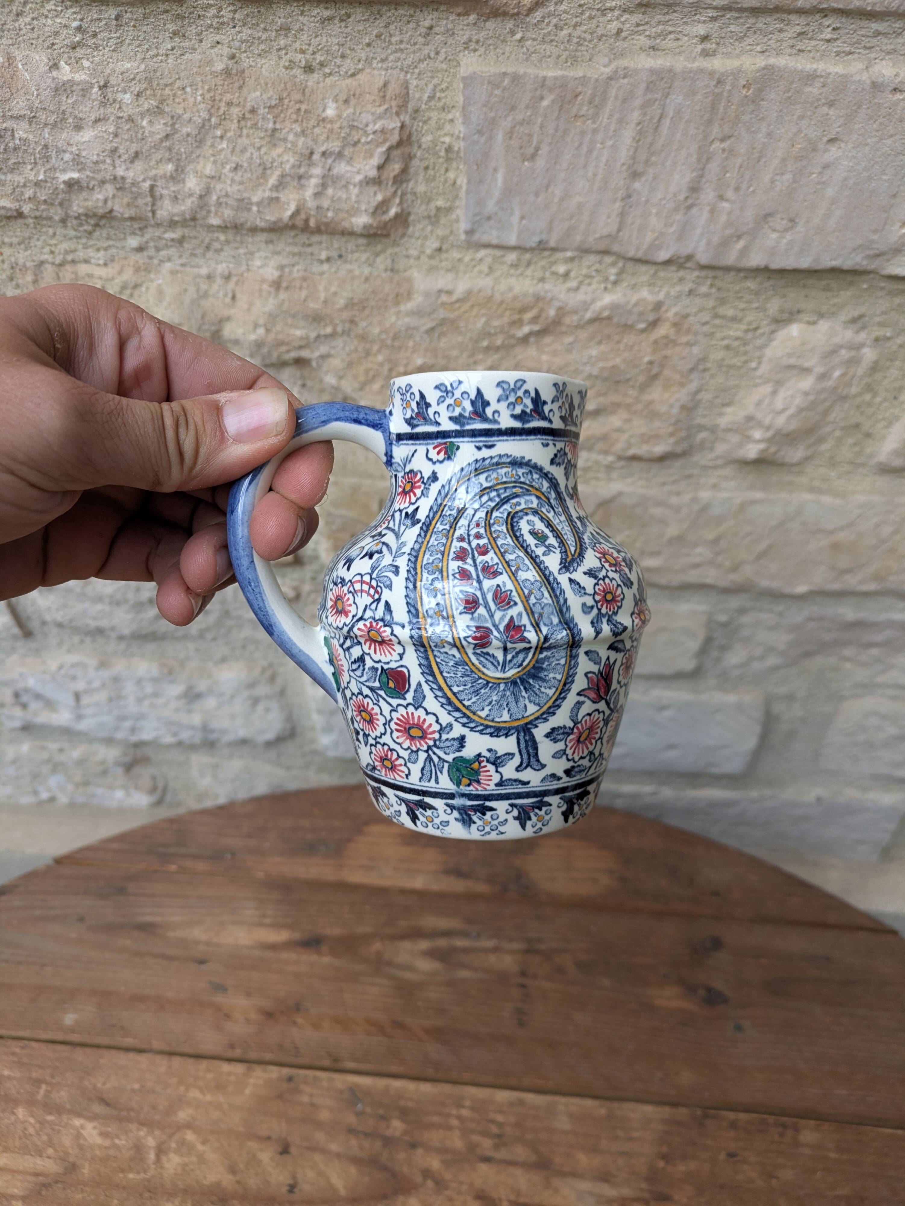 Small jug Gien model Cachemire H13cm