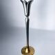 Brutalist candlestick by Art3, brass & aluminium, Spain, 1970s