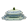 Gien, vegetable dish, soup tureen and its lid in fine earthenware, Rouen decoration.