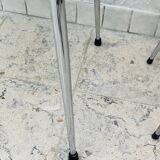 Pair of vintage yellow chrome Formica kitchen chairs.