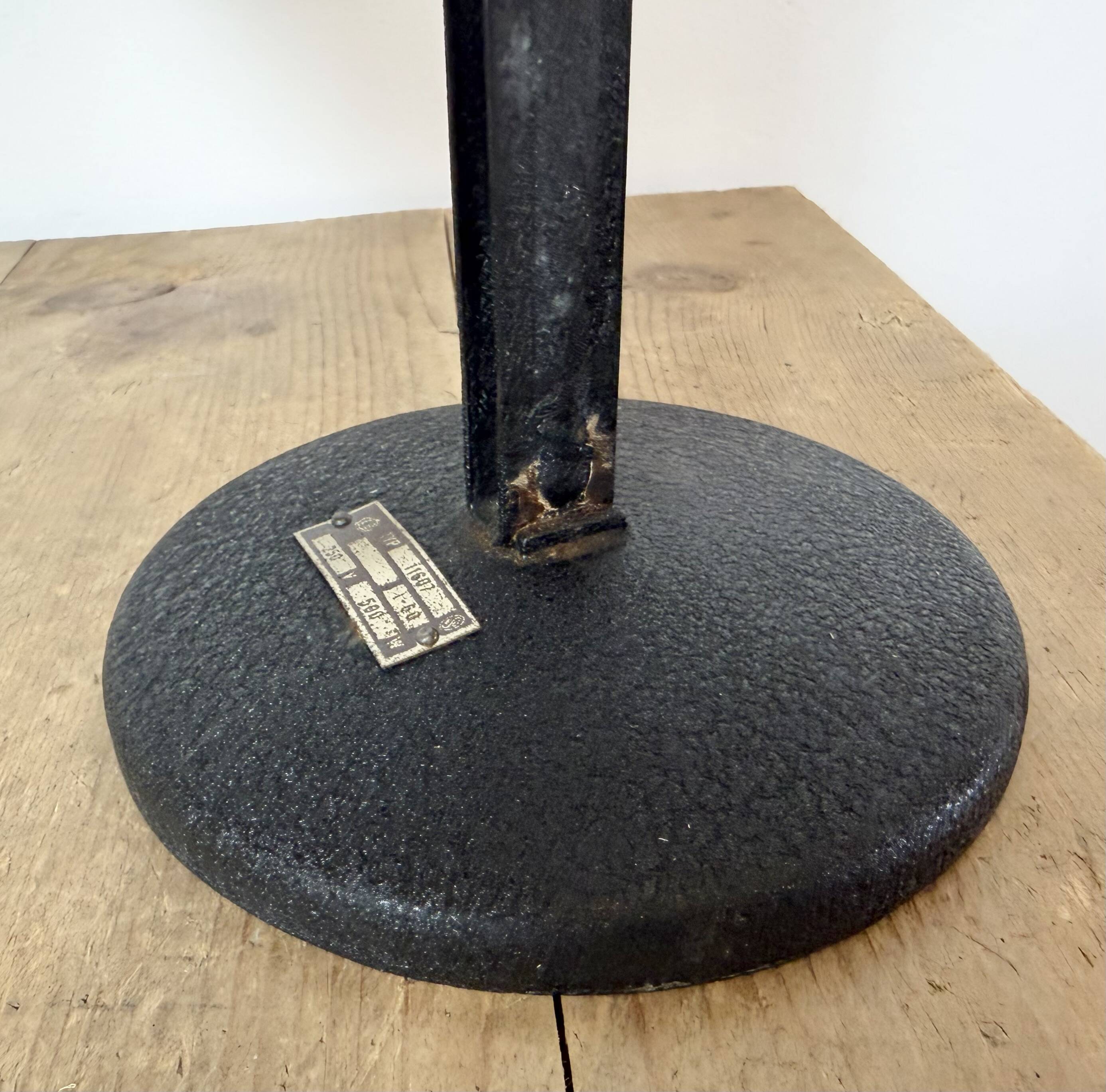Vintage Industrial Black Enamel Table Lamp from EB, 1950s