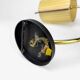 Pair of wall lights with cream silk shade and brass rod from the 1950s
