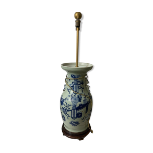 Chine vase balustre XIXe - bleu
