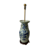 Chine Vase balustre XIXe blanc bleu sous couverte céladon XIXe monté en lampe