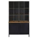 Trendy industrial sideboard in solid black wood