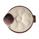 Oyster plate in bubble, fish-shaped signed LONGWY model Copenhagen