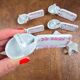 Set of 6 vintage porcelain knife rests with name markers, basket shape.
