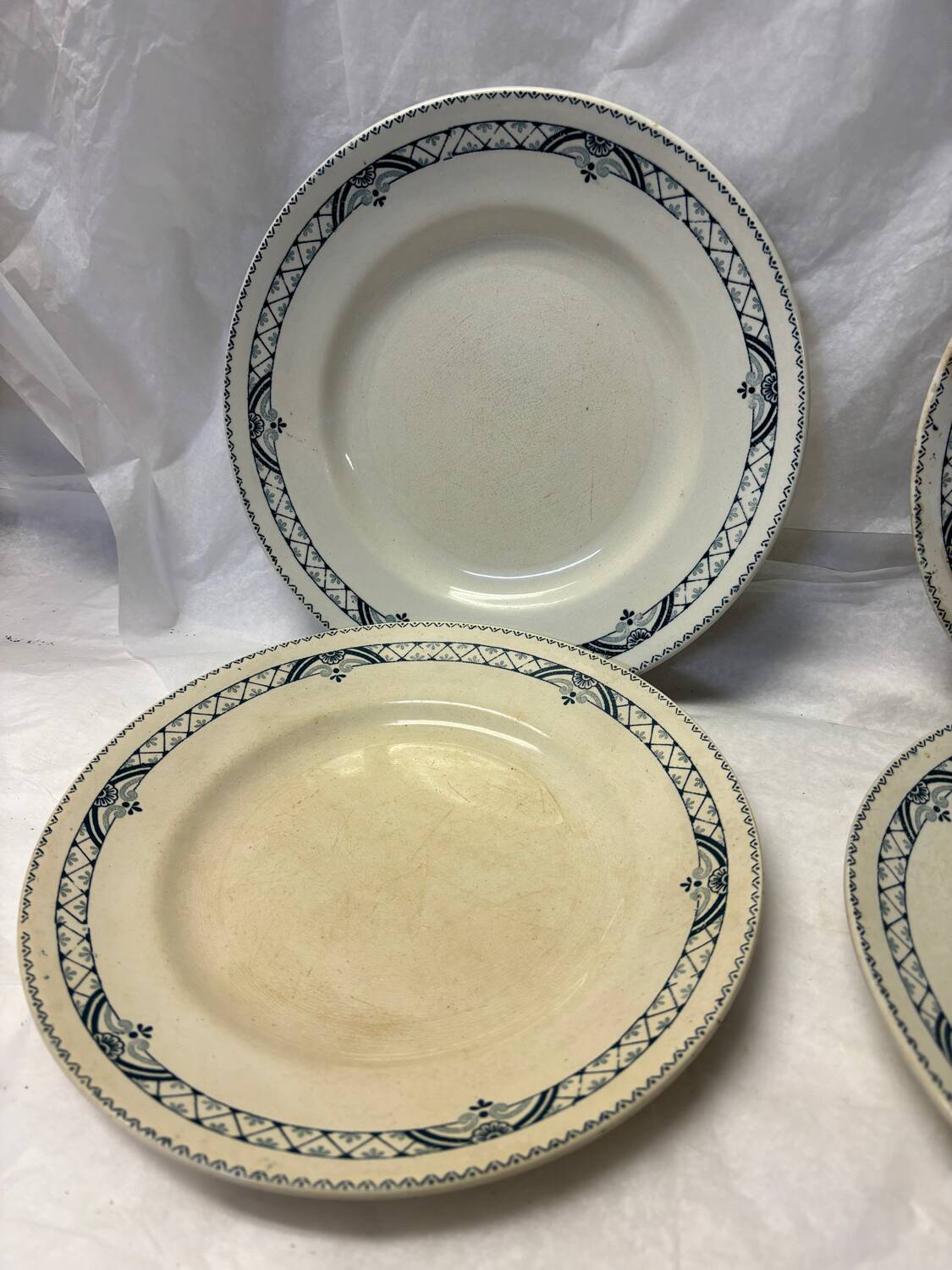 Set of 4 old iron earth plates