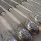 11 silver plated table knives, Ercuis goldsmith, Louis XVI roses model